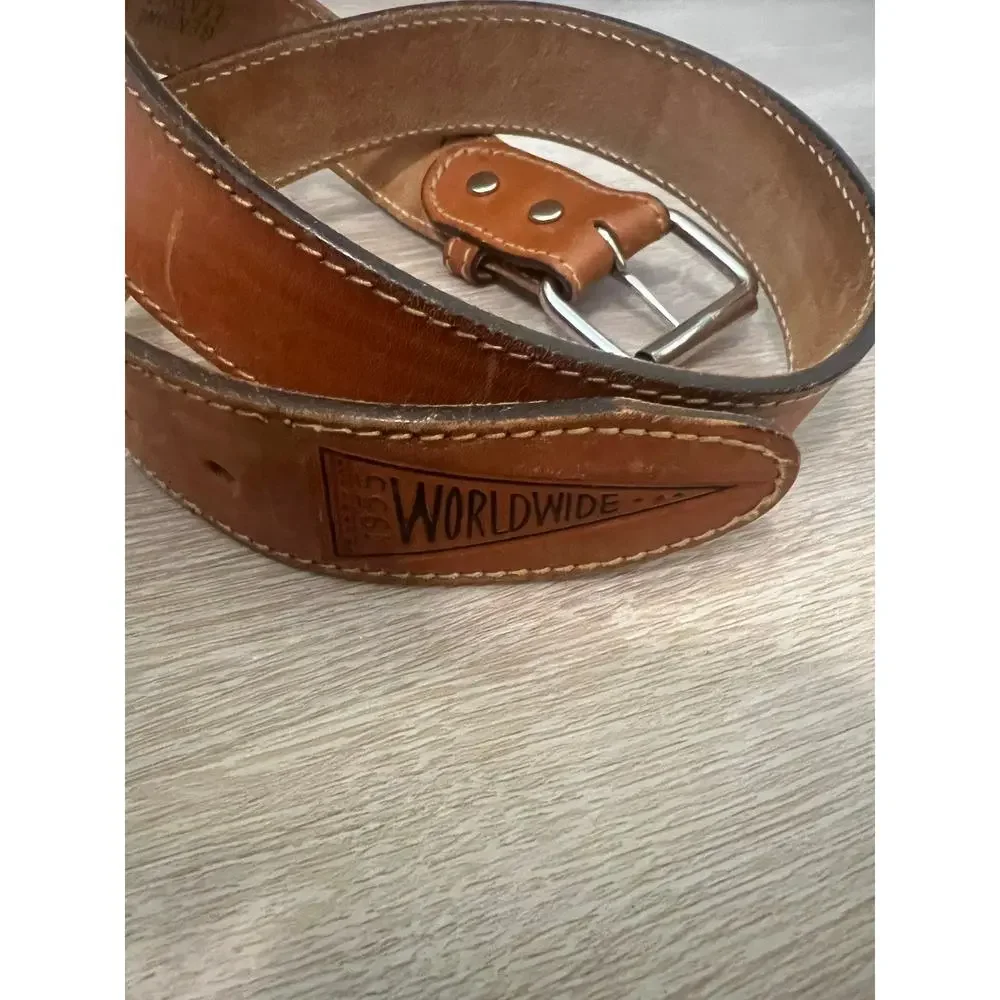 Vintage Genuine Leather Belt size M brown Authentic Make